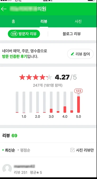 네이버 플레이스 방문자 리뷰 화면